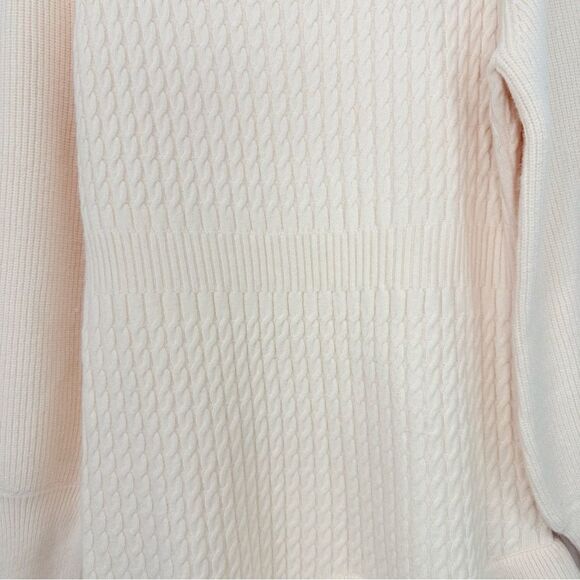 Hope Horizon Cream Cable Knit Ruffle Hem
Sweater Boutique Mini Dress - Picture 12 of 16